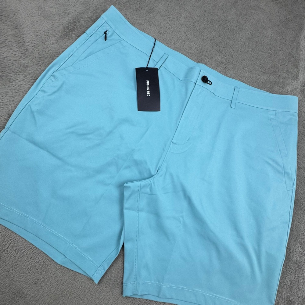 Public Rec Workday Short 2.0 Mens 40 Pacific Blue New Chino Performance 9 Inseam